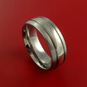 Platinum and Titanium Wedding Ring Custom Made Band Any Finish and Sizing from 3-22