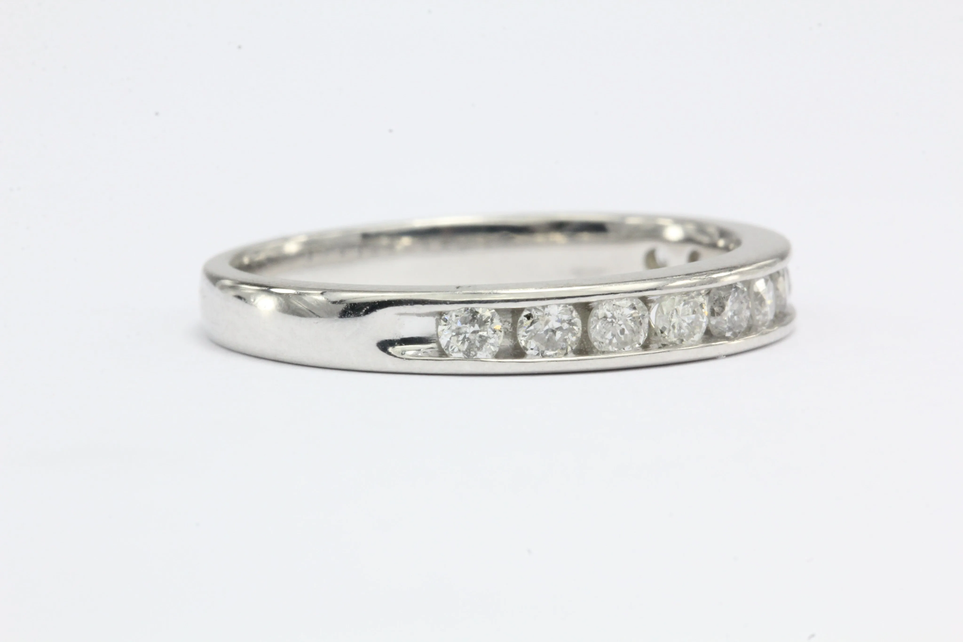 Platinum Diamond Half Eternity Ring Wedding Band Size 7