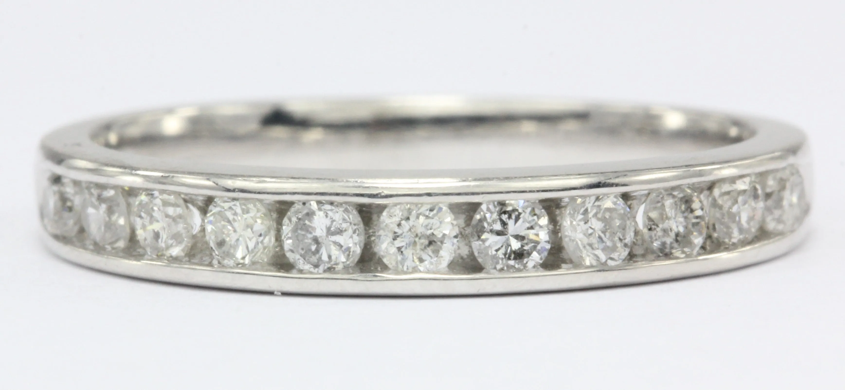 Platinum Diamond Half Eternity Ring Wedding Band Size 7