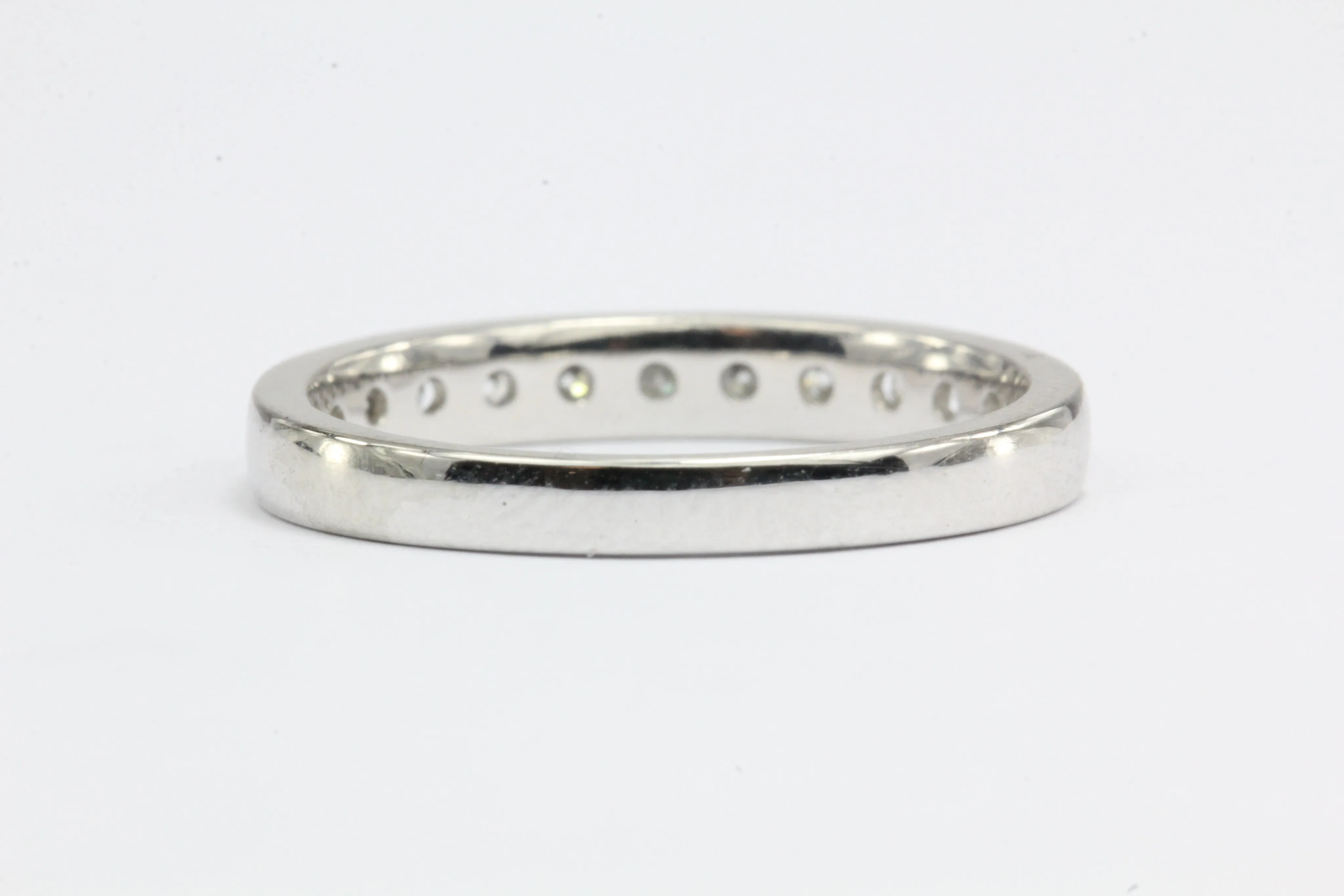 Platinum Diamond Half Eternity Ring Wedding Band Size 7