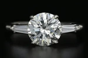 Platinum GIA Cetified 2.01 Carat Round Diamond Engagement Ring