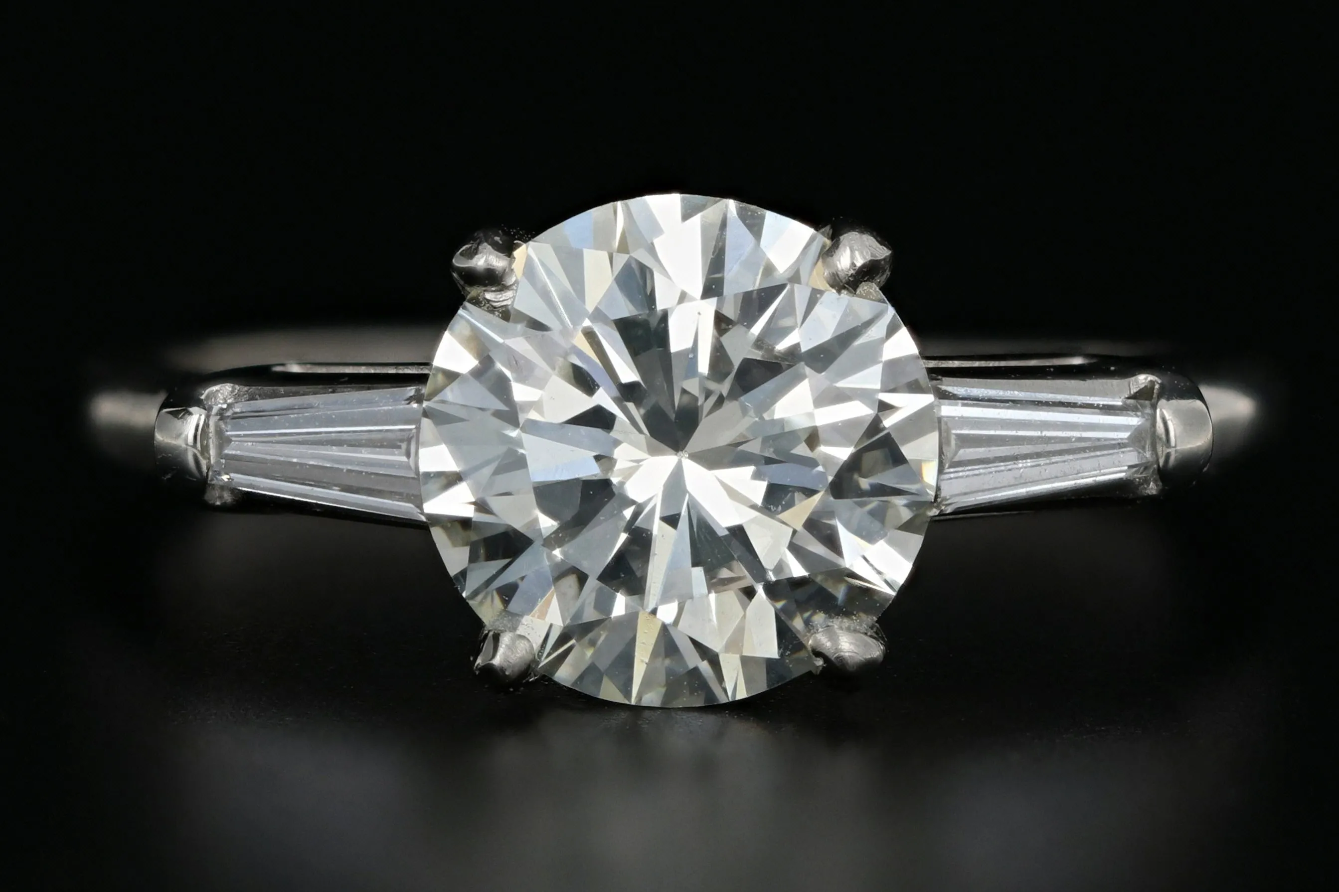 Platinum GIA Cetified 2.01 Carat Round Diamond Engagement Ring