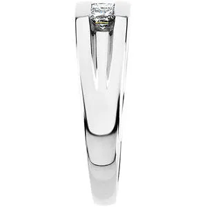 Platinum Men's Five-Stone Ring, Size 10