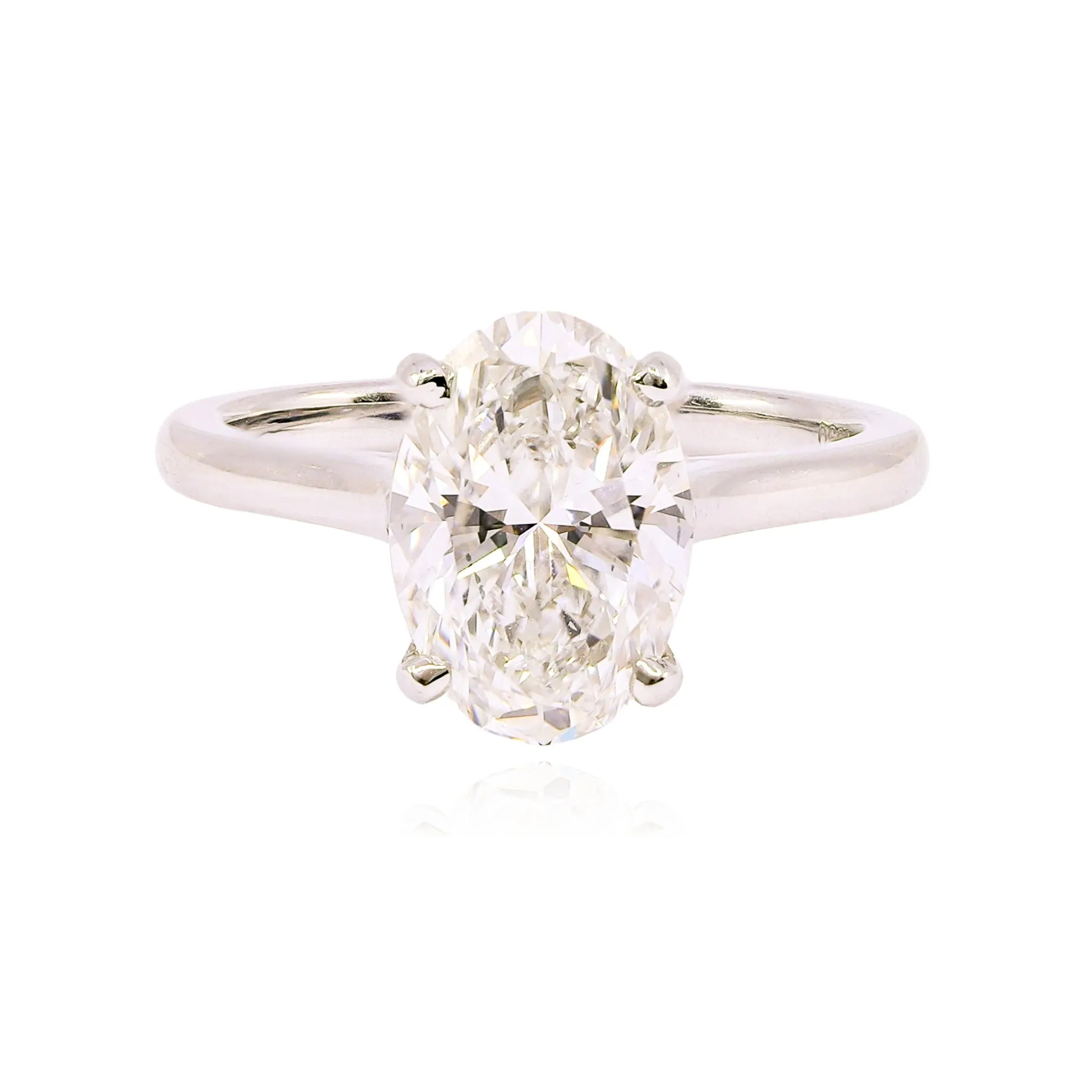 PLATINUM OVAL 3.01CT DIAMOND SOLITAIRE ENGAGEMENT RING