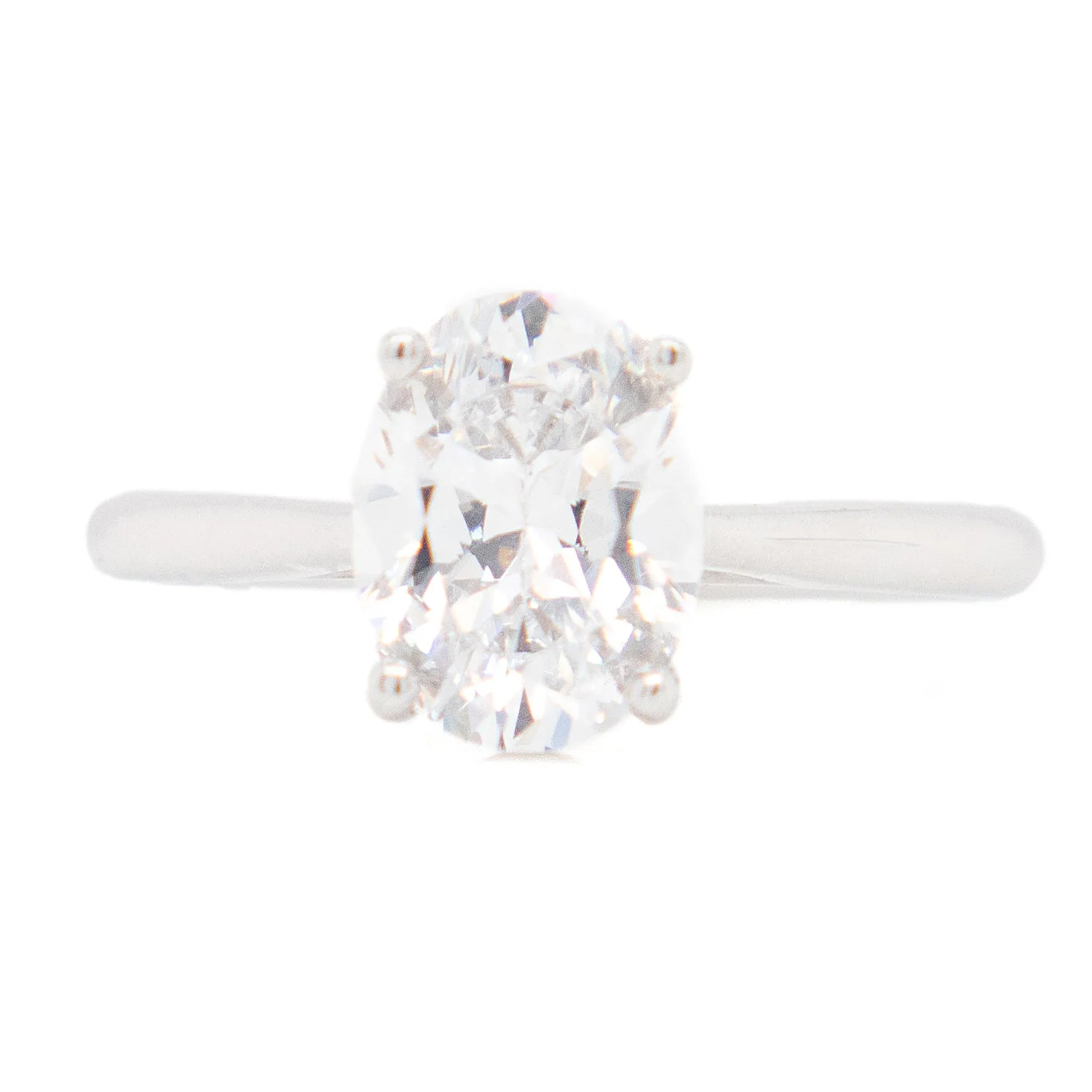 Platinum Oval Diamond Solitaire Ring