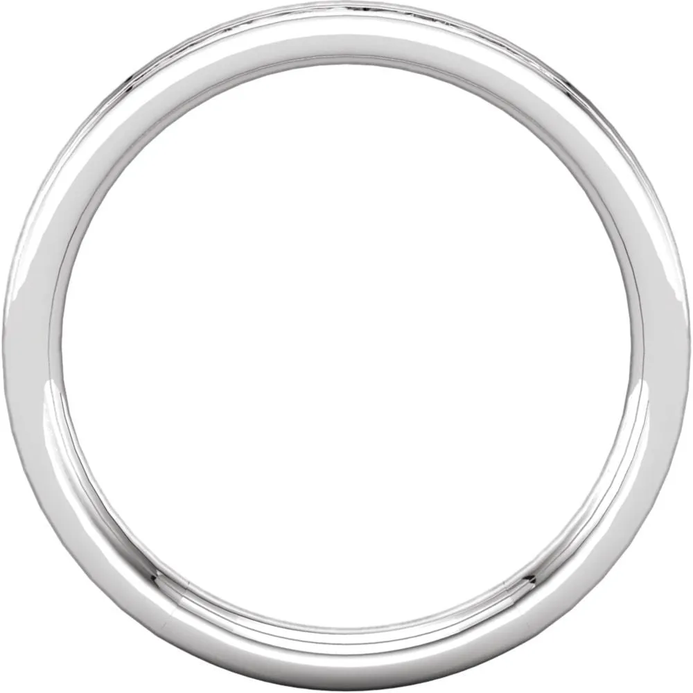 Platinum Sculptural-Inspired Band , Size 7