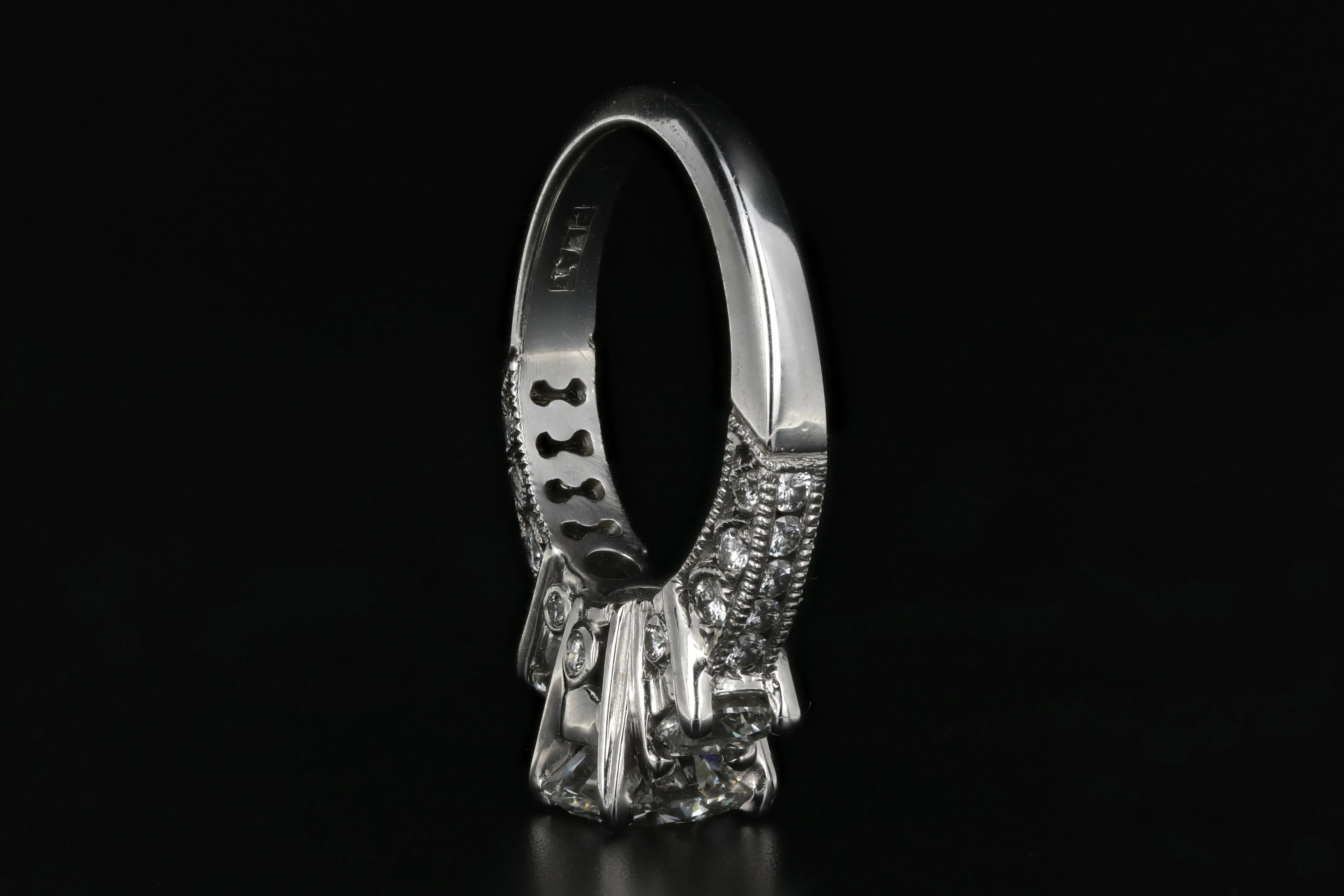 Platinum Tacori 1.54 Carat laser Inscribed Diamond Ring GIA Certified