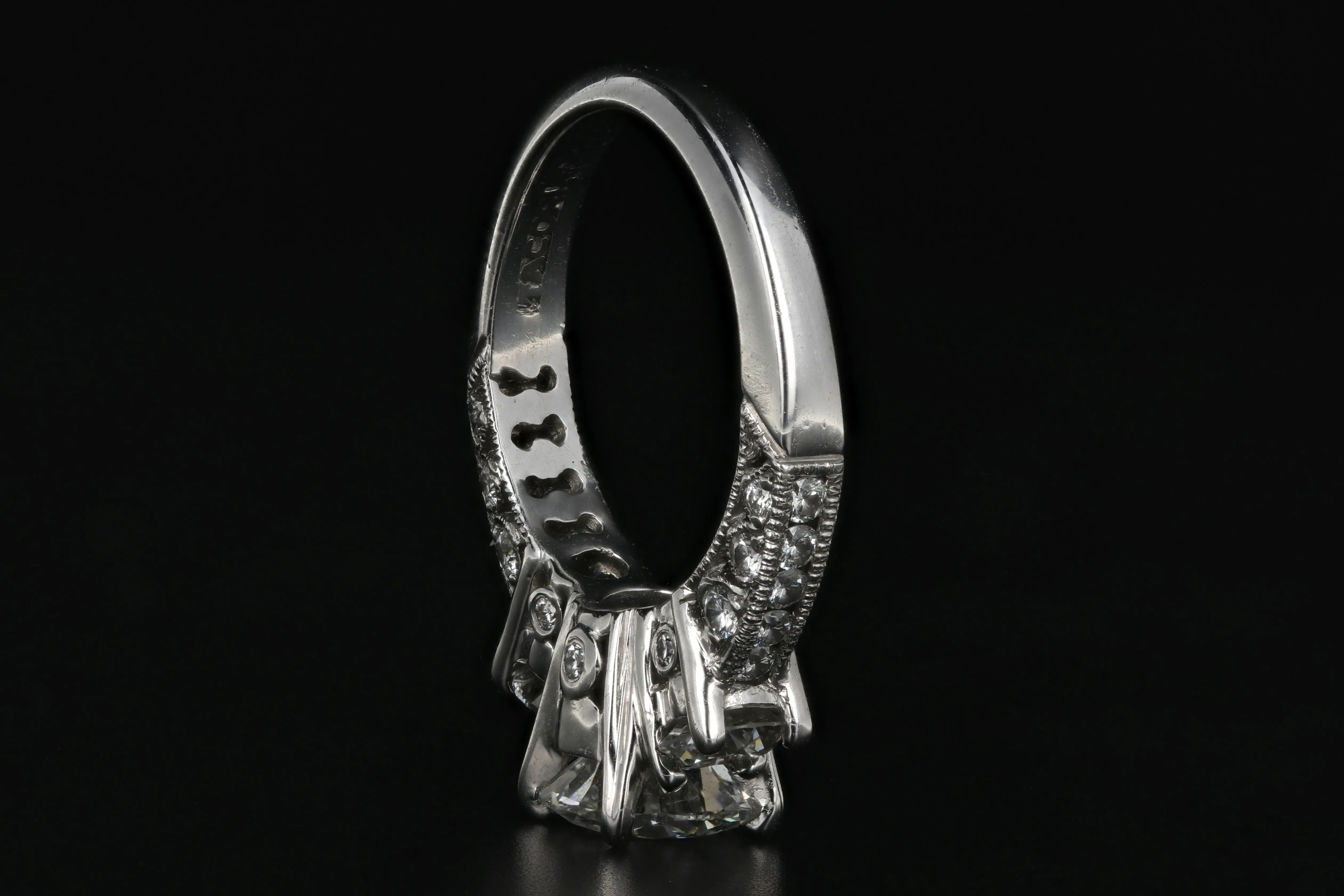Platinum Tacori 1.54 Carat laser Inscribed Diamond Ring GIA Certified