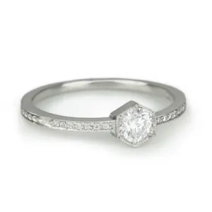 Platinumn Hexagonal Diamond Ring