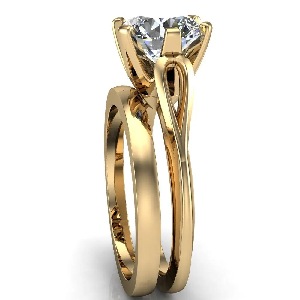 Portia Round Center Stone 6 Prong Split Shank Ring