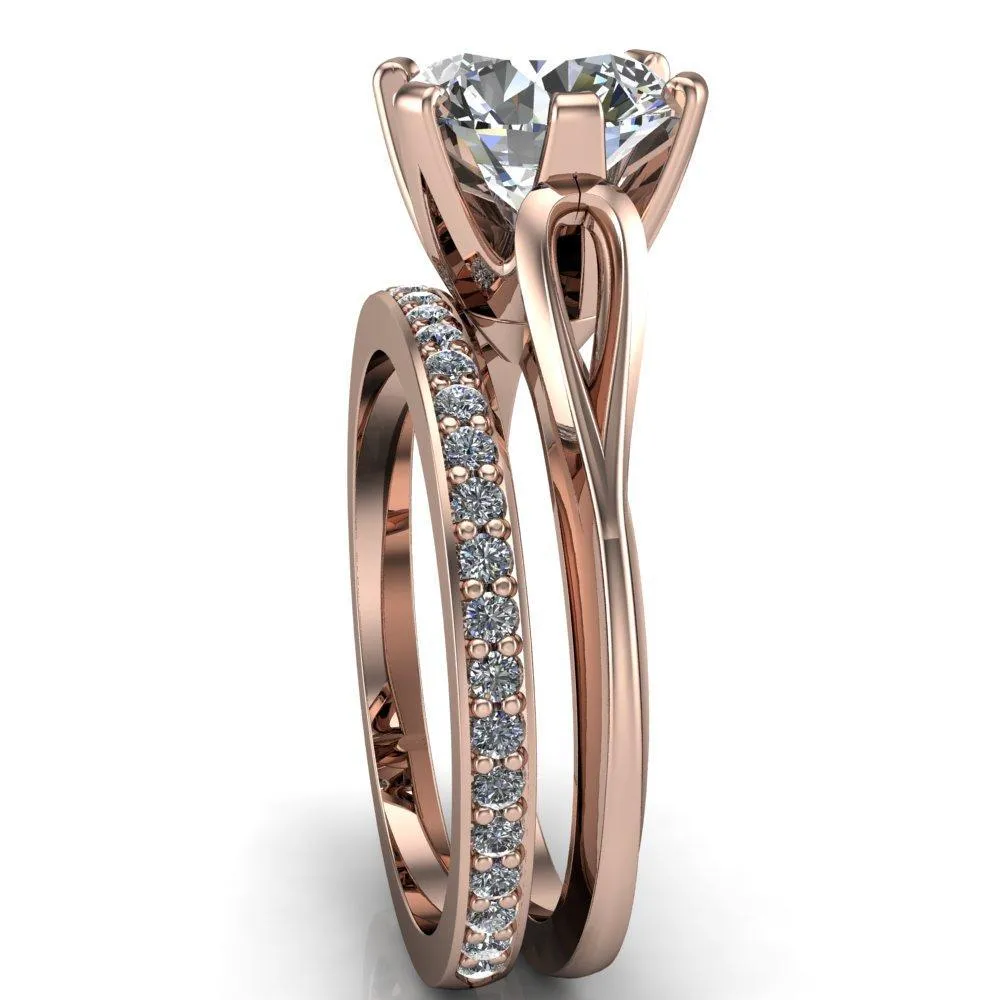 Portia Round Center Stone 6 Prong Split Shank Ring