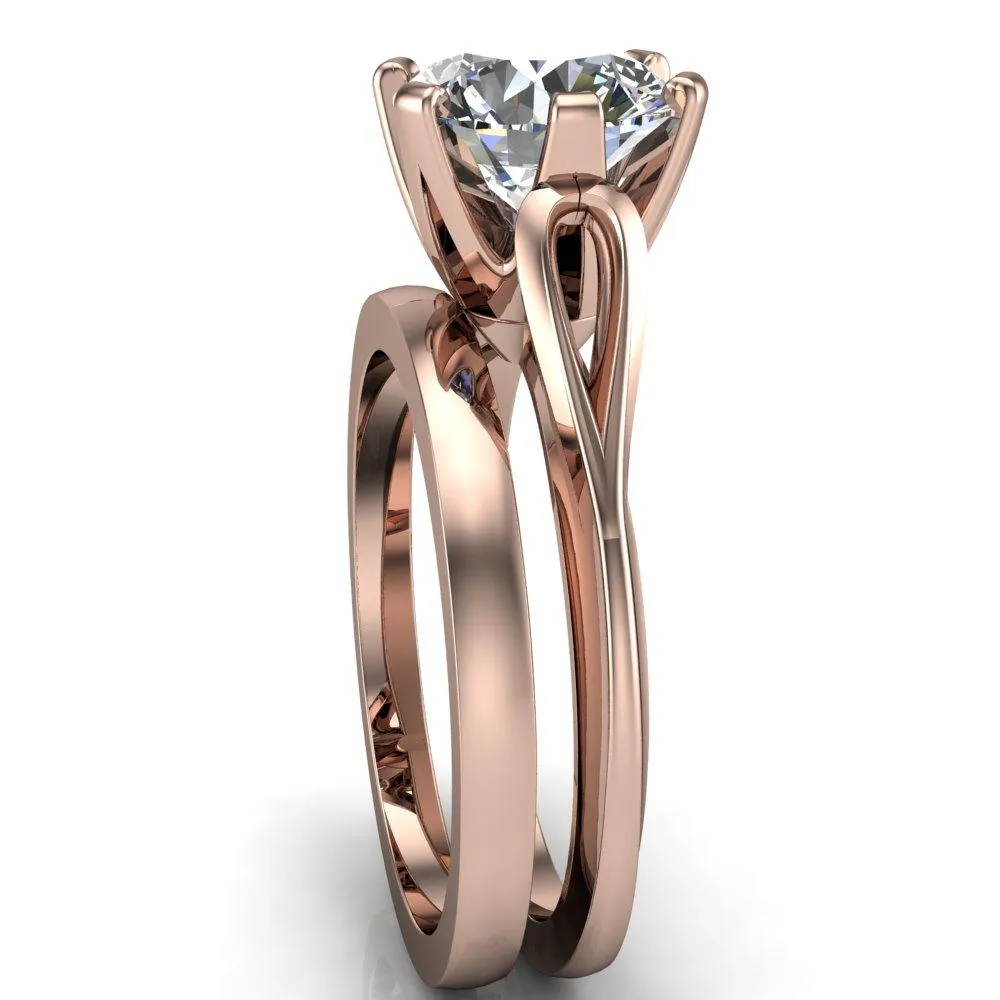 Portia Round Center Stone 6 Prong Split Shank Ring