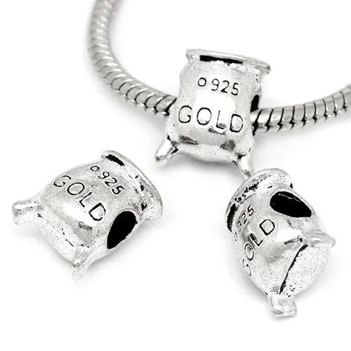 Pot of Gold Bead Spacer for Snake Chain Charm Bracelet