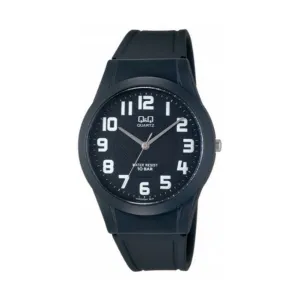 Q&Q Black Rubber Strap Black Dial Quartz Watch for Unisex - VQ50J004Y