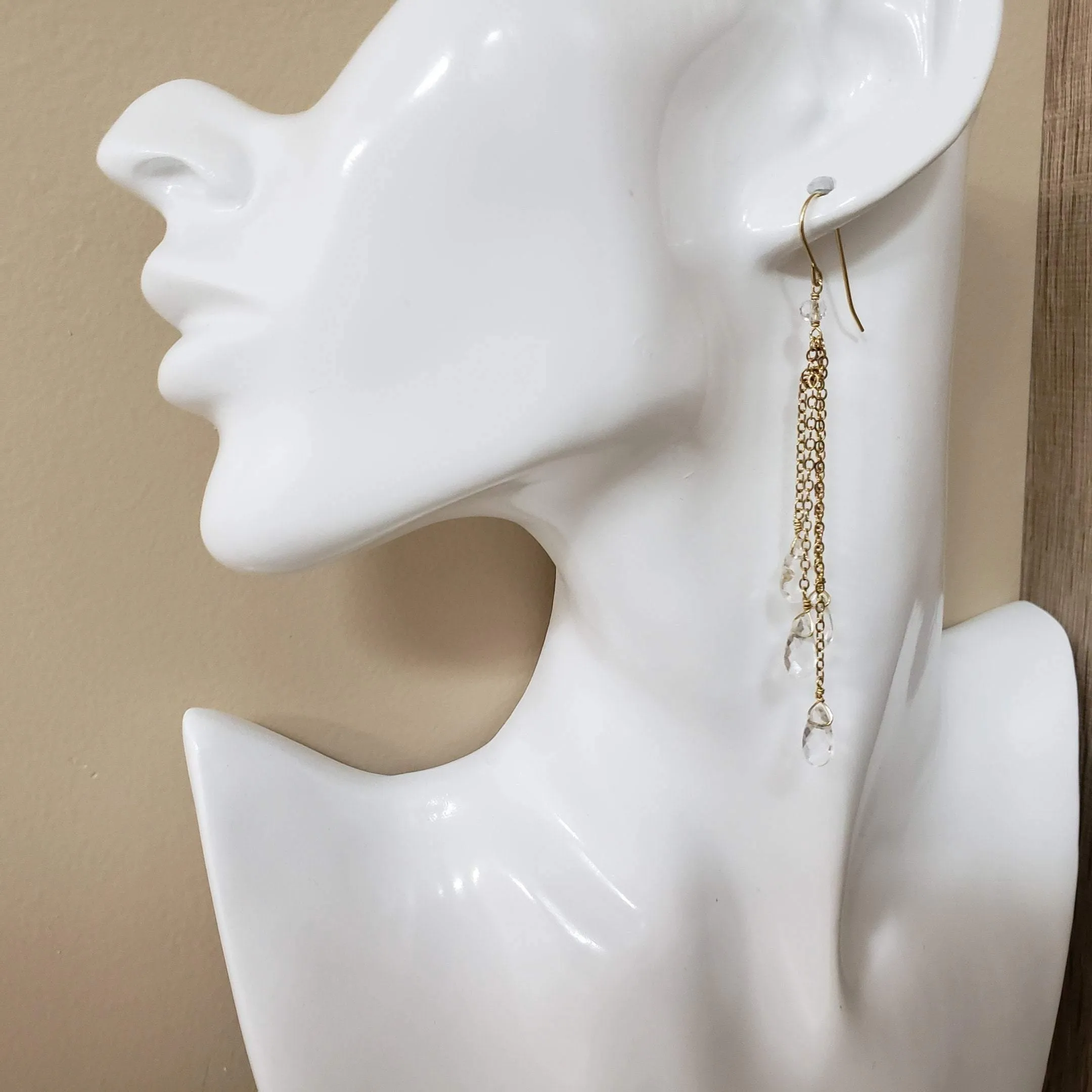 Quartz crystal chandelier earrings