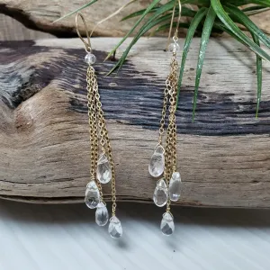 Quartz crystal chandelier earrings