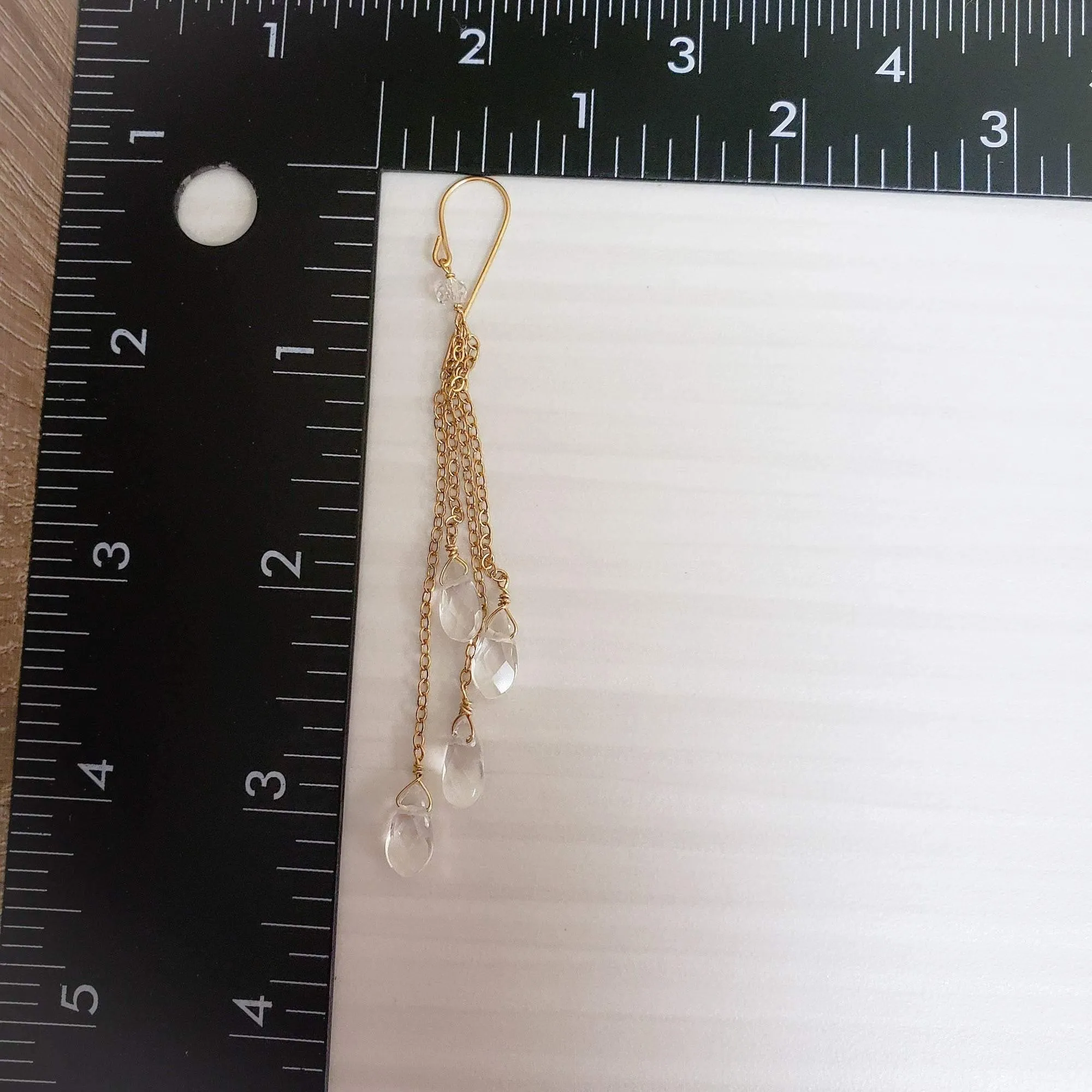 Quartz crystal chandelier earrings
