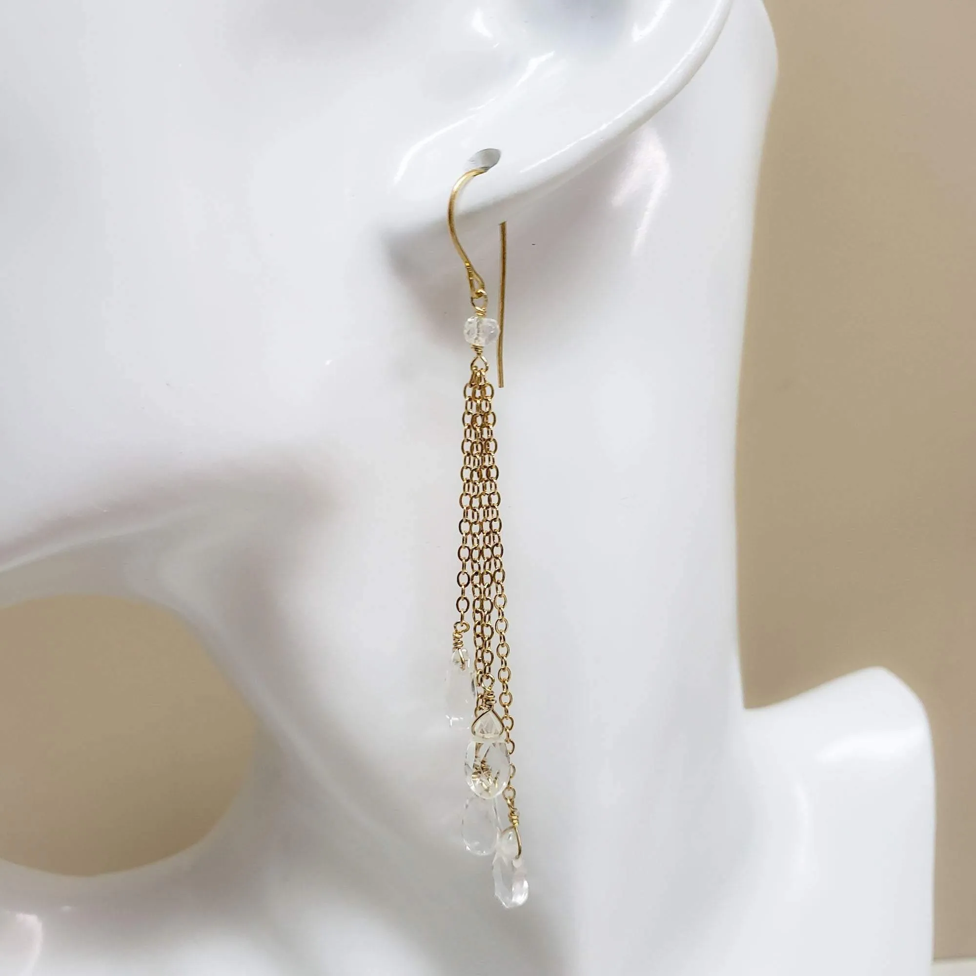 Quartz crystal chandelier earrings