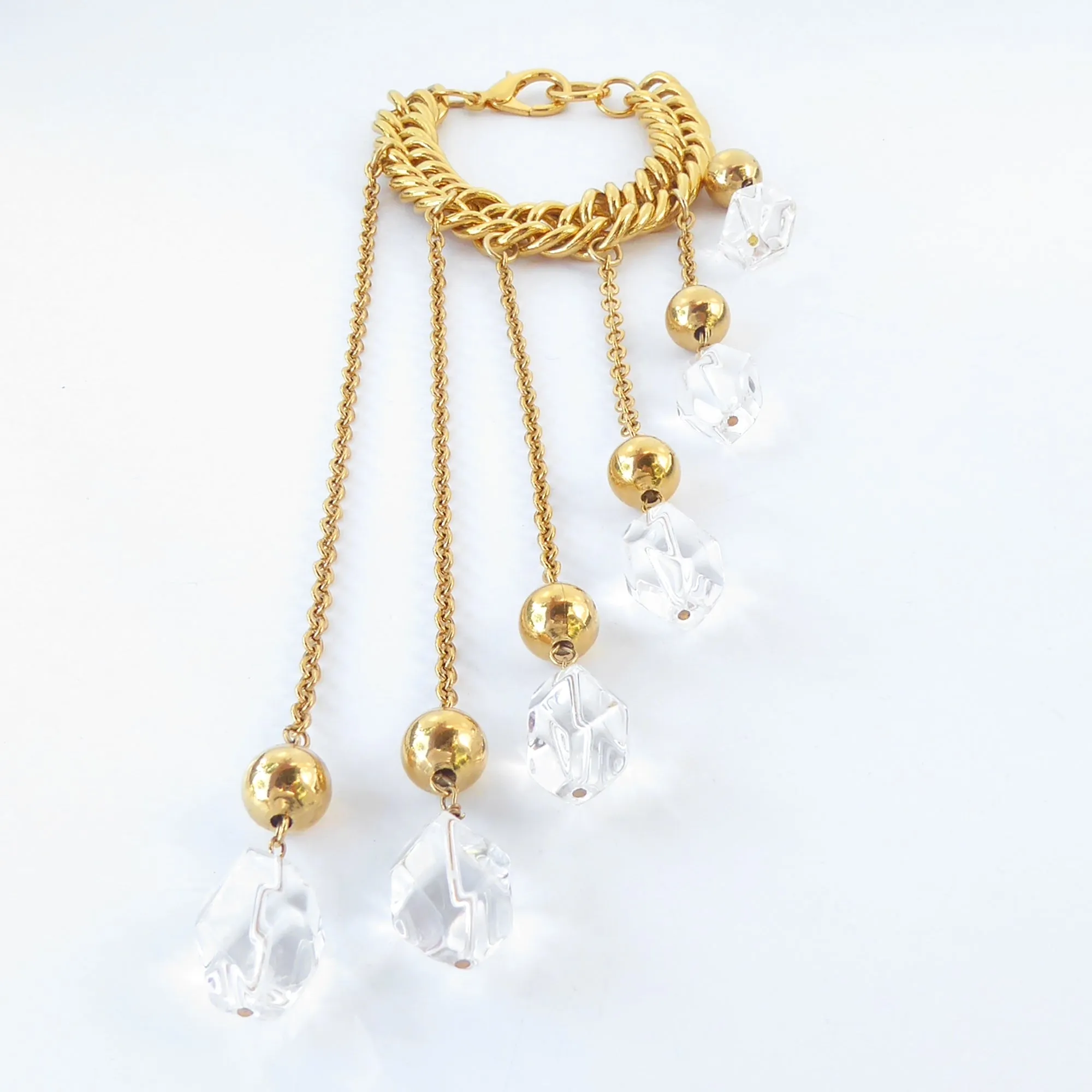 Quartz nugget fringe bracelet