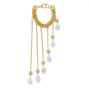 Quartz nugget fringe bracelet