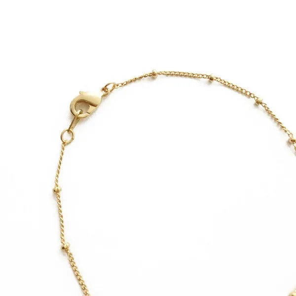 Quinci Beaded Chain Bracelet - Adjustable, 24k Gold, Rose Gold, Rhodium Plated