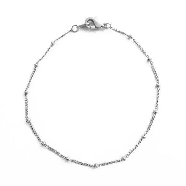 Quinci Beaded Chain Bracelet - Adjustable, 24k Gold, Rose Gold, Rhodium Plated