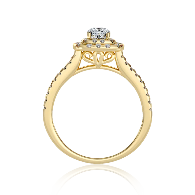 "Love Story" Halo Engagement Gold ring