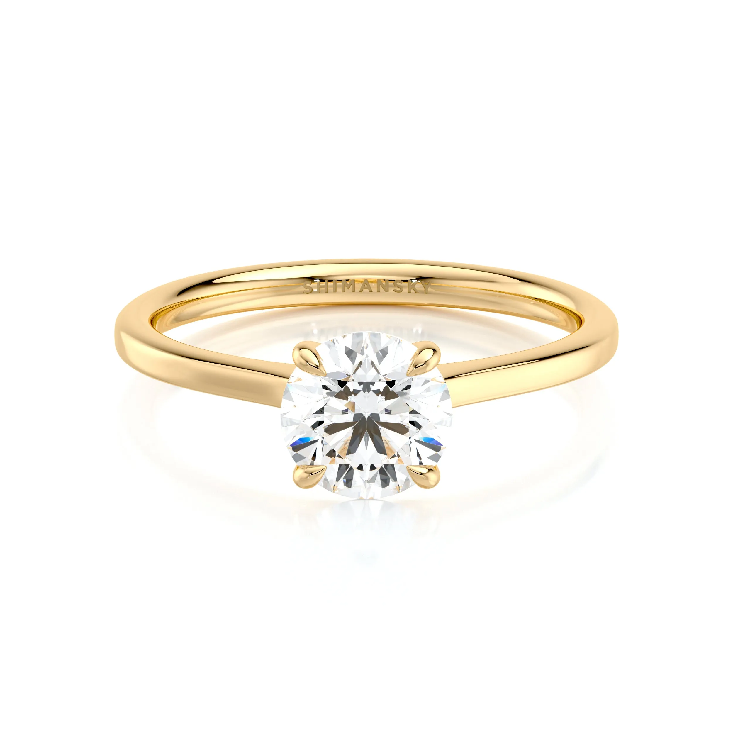 Raised Victoria Solitaire Diamond Ring