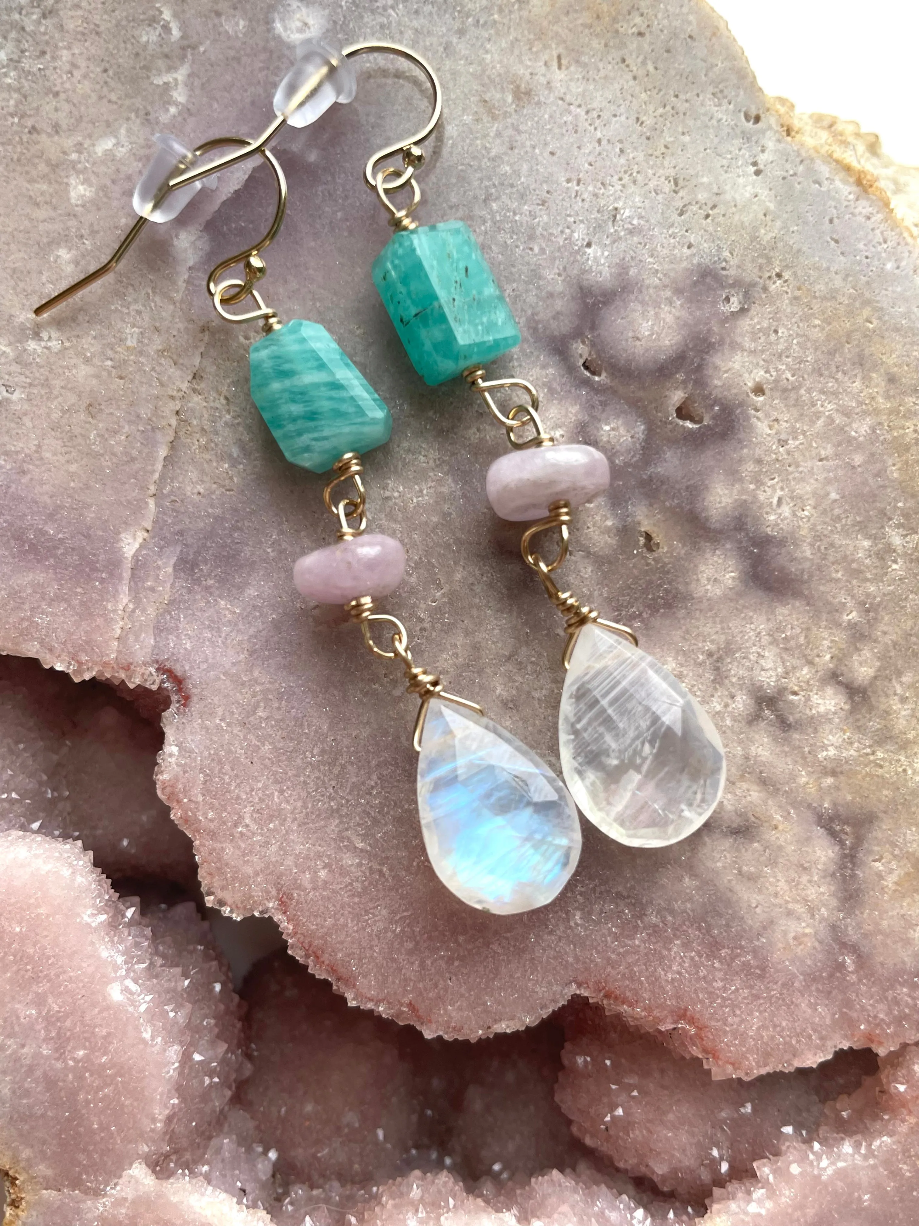 Raw Crystal Dangle Earrings