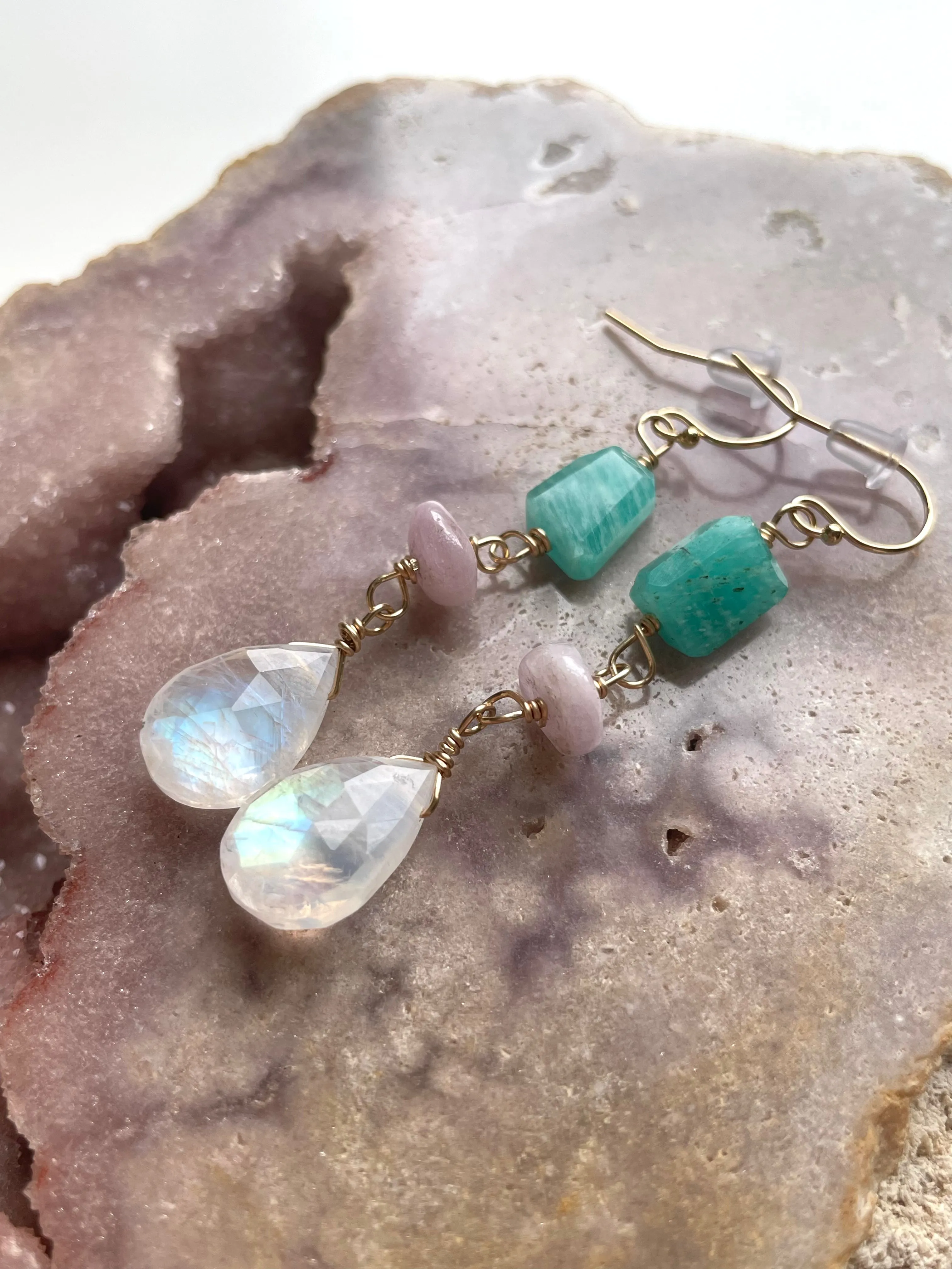 Raw Crystal Dangle Earrings