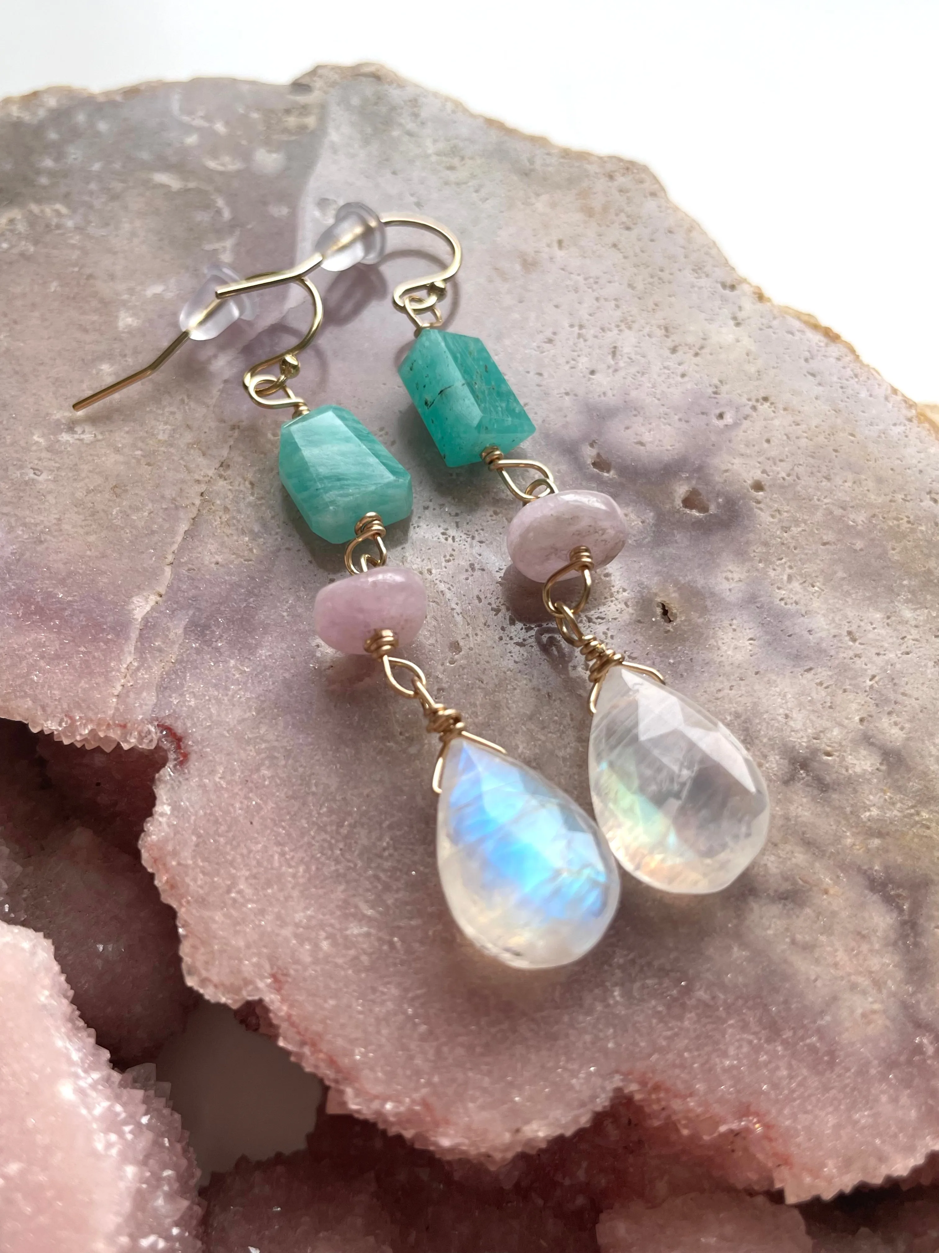 Raw Crystal Dangle Earrings