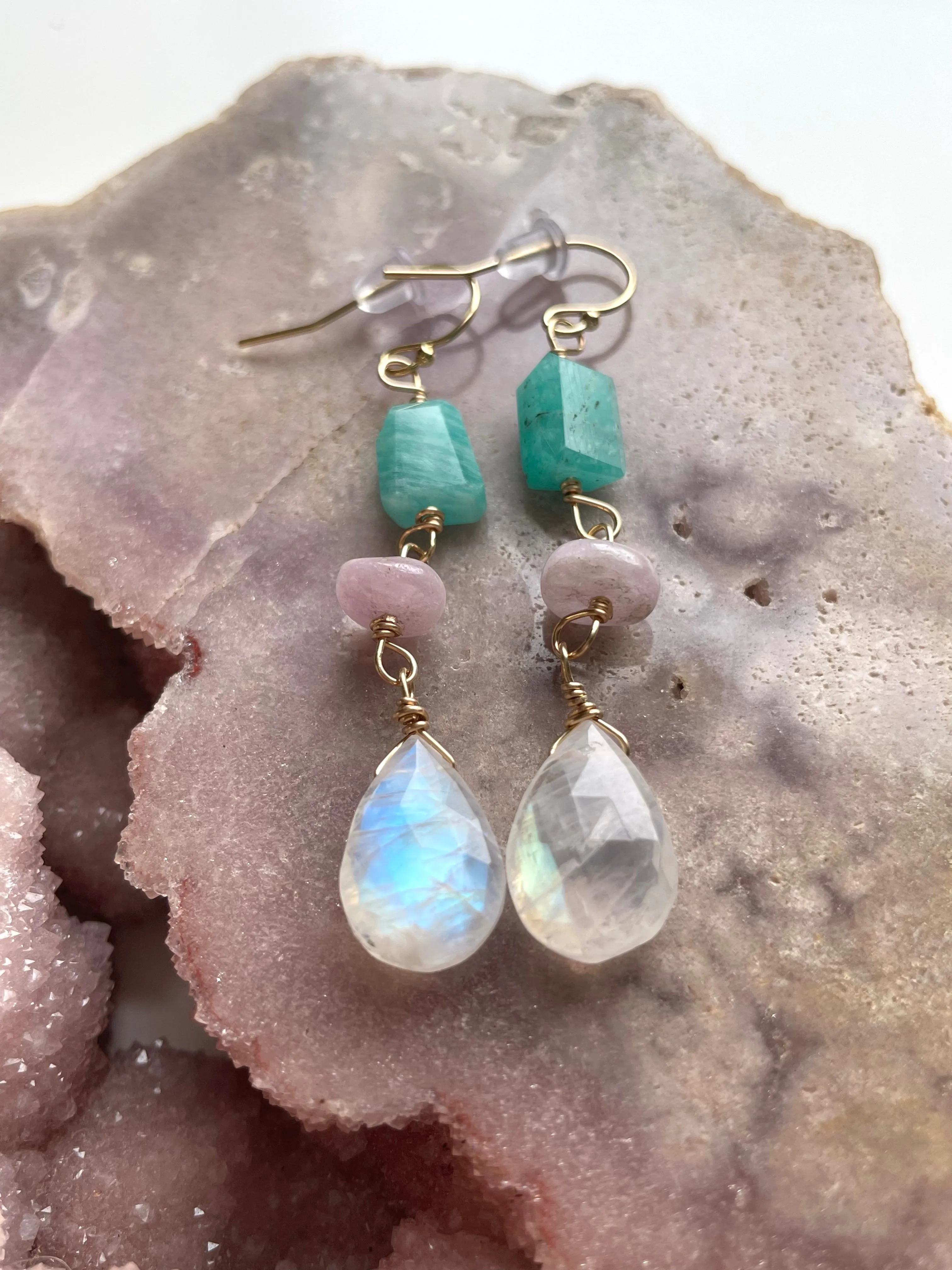 Raw Crystal Dangle Earrings