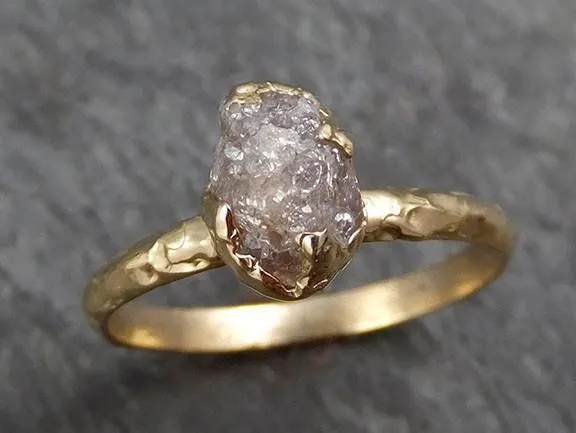 raw diamond engagement ring rough uncut diamond solitaire recycled 14k gold conflict free diamond wedding promise byangeline 0297 Alternative Engagement
