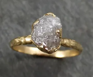 raw diamond engagement ring rough uncut diamond solitaire recycled 14k gold conflict free diamond wedding promise byangeline 0321 Alternative Engagement