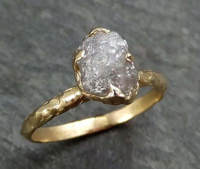 raw diamond engagement ring rough uncut diamond solitaire recycled 14k gold conflict free diamond wedding promise byangeline 0321 Alternative Engagement