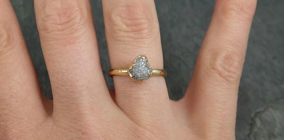 raw diamond engagement ring rough uncut diamond solitaire recycled 14k gold conflict free diamond wedding promise byangeline 0427 Alternative Engagement