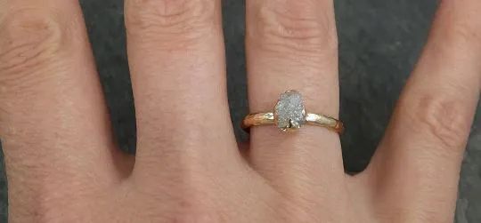 raw diamond engagement ring rough uncut diamond solitaire recycled 14k gold conflict free diamond wedding promise byangeline 0429 Alternative Engagement