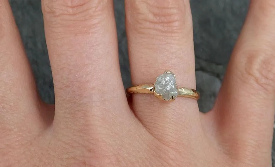 raw diamond engagement ring rough uncut diamond solitaire recycled 14k gold conflict free diamond wedding promise byangeline 0430 Alternative Engagement