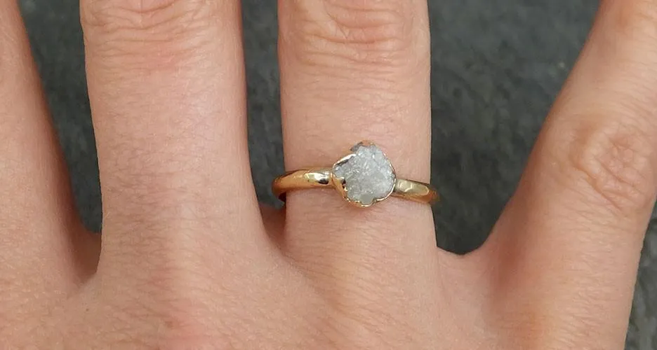 raw diamond engagement ring rough uncut diamond solitaire recycled 14k gold conflict free diamond wedding promise byangeline 0431 Alternative Engagement