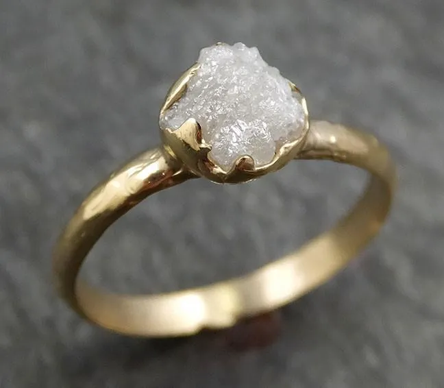 raw diamond engagement ring rough uncut diamond solitaire recycled 14k gold conflict free diamond wedding promise byangeline 0431 Alternative Engagement