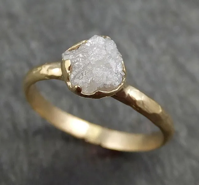 raw diamond engagement ring rough uncut diamond solitaire recycled 14k gold conflict free diamond wedding promise byangeline 0431 Alternative Engagement