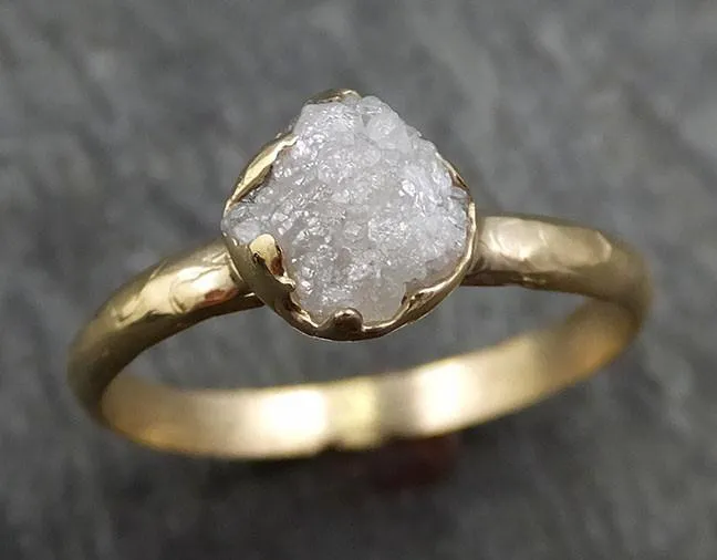 raw diamond engagement ring rough uncut diamond solitaire recycled 14k gold conflict free diamond wedding promise byangeline 0431 Alternative Engagement