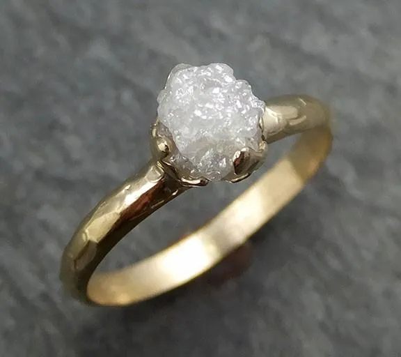 raw diamond engagement ring rough uncut diamond solitaire recycled 14k gold conflict free diamond wedding promise byangeline 0432 Alternative Engagement