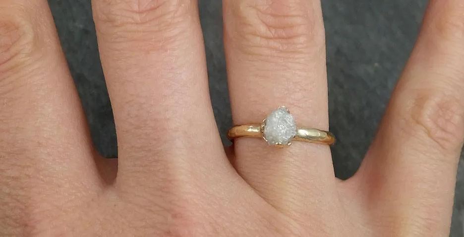 raw diamond engagement ring rough uncut diamond solitaire recycled 14k gold conflict free diamond wedding promise byangeline 0432 Alternative Engagement