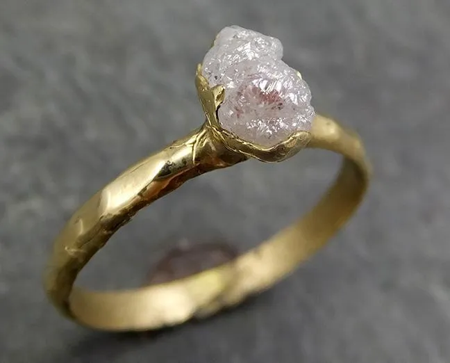 raw diamond engagement ring rough uncut diamond solitaire recycled 14k gold conflict free diamond wedding promise byangeline 0649 Alternative Engagement