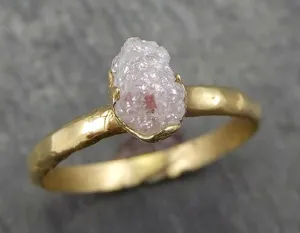 raw diamond engagement ring rough uncut diamond solitaire recycled 14k gold conflict free diamond wedding promise byangeline 0649 Alternative Engagement