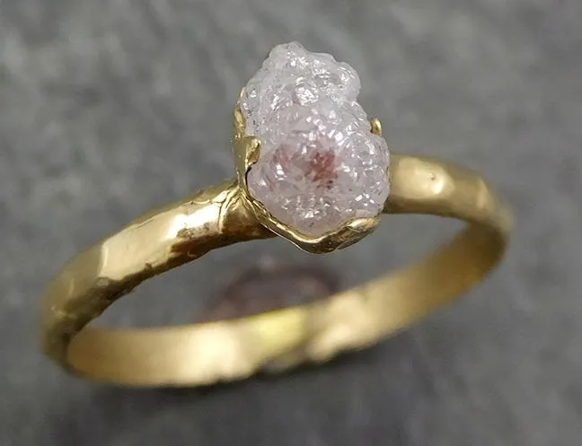 raw diamond engagement ring rough uncut diamond solitaire recycled 14k gold conflict free diamond wedding promise byangeline 0649 Alternative Engagement