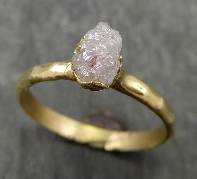 raw diamond engagement ring rough uncut diamond solitaire recycled 14k gold conflict free diamond wedding promise byangeline 0649 Alternative Engagement