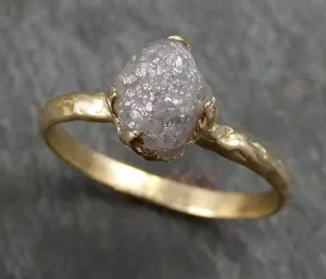 raw diamond engagement ring rough uncut diamond solitaire recycled 14k yellow gold conflict free diamond wedding promise byangeline 0299 Alternative Engagement