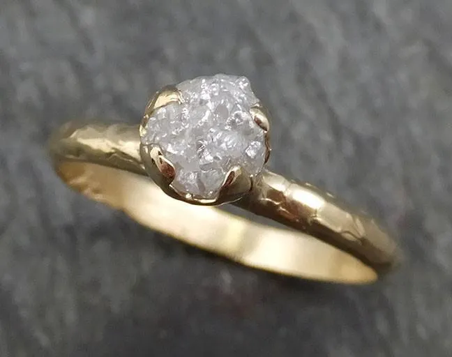 raw diamond engagement ring rough uncut diamond solitaire recycled 14k yellow gold conflict free diamond wedding promise byangeline 0412 Alternative Engagement